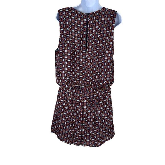 Three Eighty Two NEW Multicolor Geometric Romper Shorts Tank Sheer Lined Lrg - Picture 5 of 11